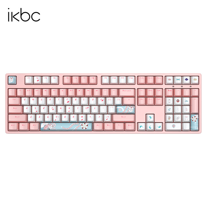 ikbc樱花主题机械键盘游戏樱桃cherry轴电脑外设笔记本